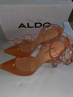 ALDO TILAH PEACH HEELS Size 7.5