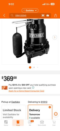 Shop Everbilt 3/4 HP Pro Snap Action Submersible Sump Pump