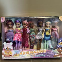Hairmazing Fantasy Fashion Dolls 7-Pack set. 