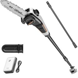 Litheli U20 Pole Saw for Tree Trimming, 8" Electric Cordless Saws, Trimmer 27.5ft/s Cutting Speed with 2.5Ah Battery for Branch Pruning