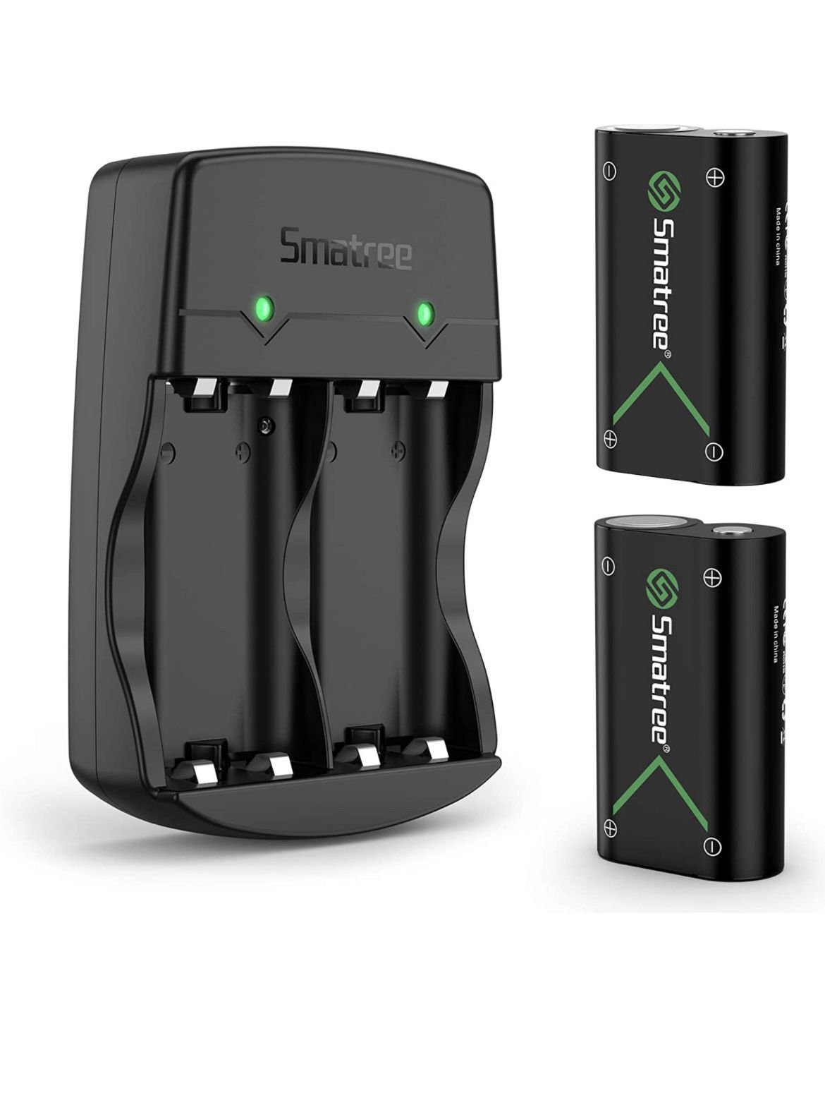 Smatree Controller Battery Compatible for Xbox Series X|S/Xbox One/Xbox One S/Xbox One X/Xbox One Elite Wireless Controller, 2 Pack Rechargeable Batte