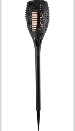 Solar Outdoor Tiki Torch Lights, Flickering Flame, Garden Yard Pathway