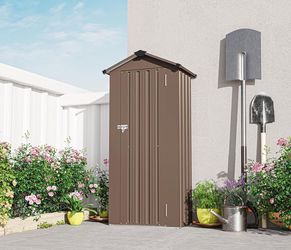 Modern Outdoor Storage Shed with Sloped Roof for Garden Backyard Patio Use