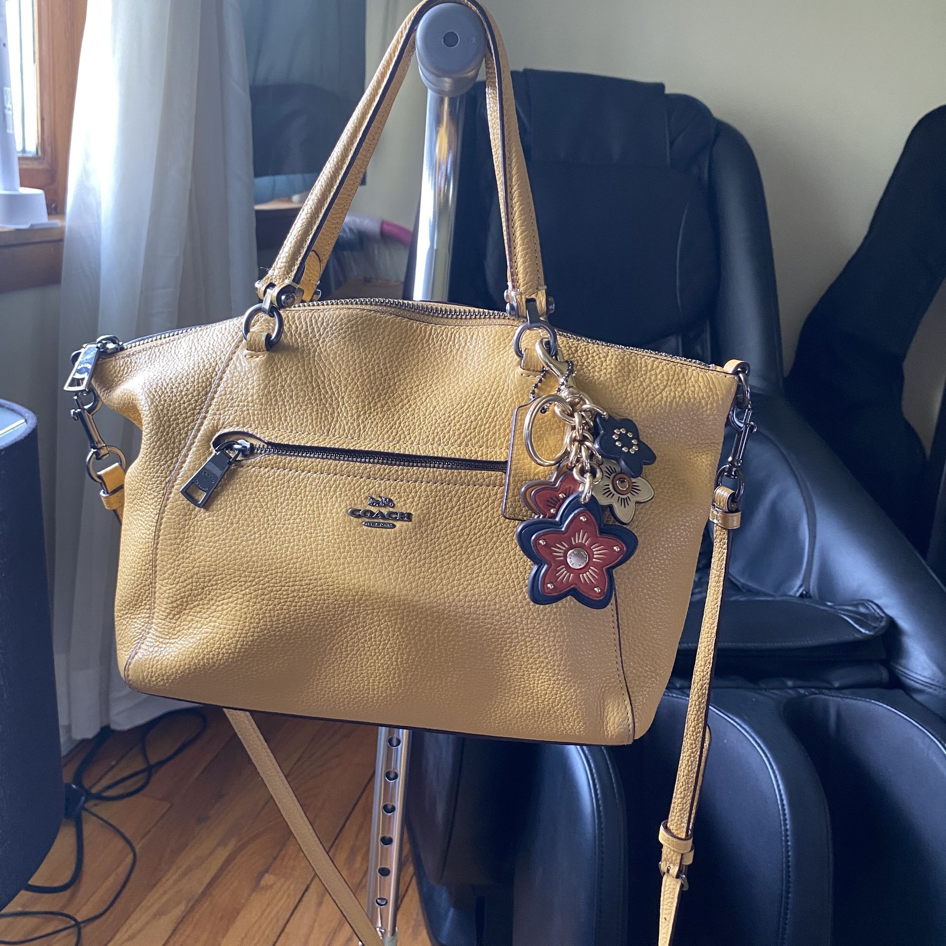 Coach mustard yellow Leather Prairie Satchel SN: B2054-79997