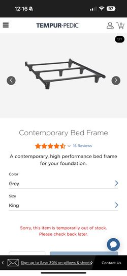 King Tempur-Pedi Contemporary Bed Frame 