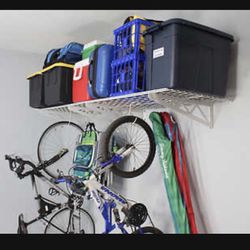 SafeRacks Garage Wall Shelf Combo Kit, 24” X 48” Two Shelves, Four Deck Hooks New In Box