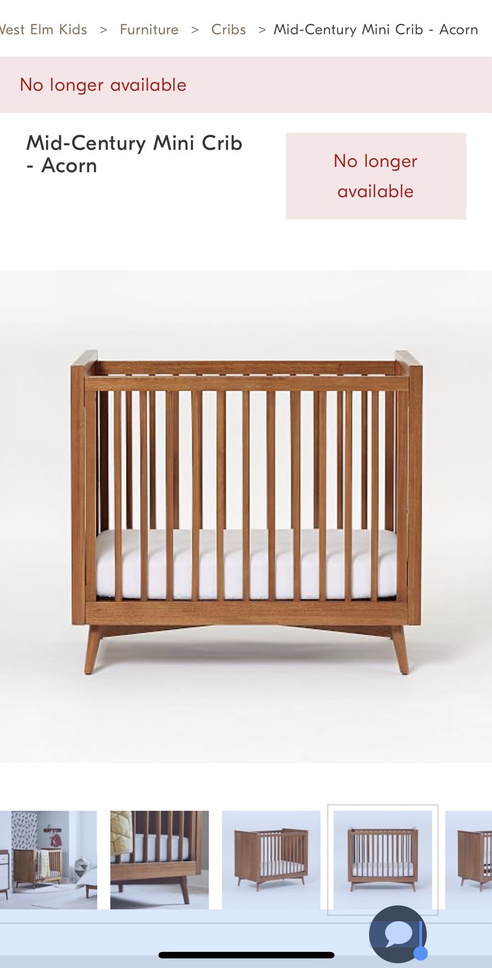 Mid century deals mini crib