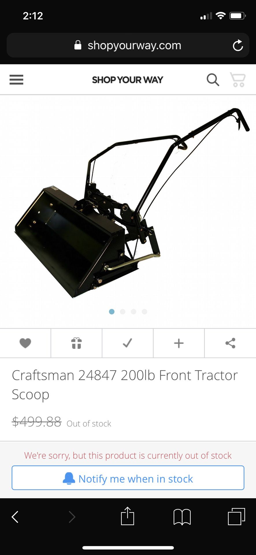 Craftsman front scoop tractor attachments