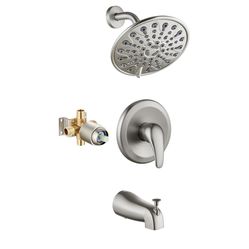 gotonovo Tub Shower Faucet Set Shower Head and Handle Set 6 Modes 6 inch Bathroom Trim Kit with Tub Spout High Pressure Shower System Combo with Valve