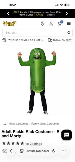 Pickle Rick mens halloween costume