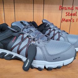 New Reebok-Men's microweb Alloy Toe Bar Oil Resistent Gray Work shoes Boot-11.5