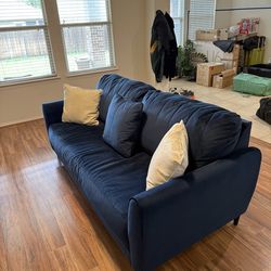 ASHLEY Couch and Chair Matching Blue w/ Pillows
