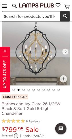 Like new chandelier! Save hundred$$!!! Black gold metal