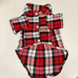 Dog flannel (red) - size L