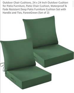 New set of 2 patio chairs cushions