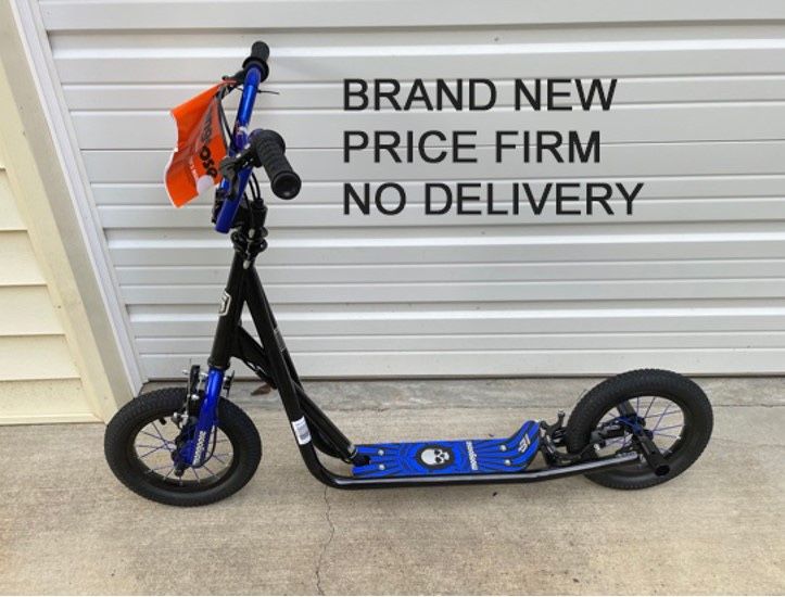 New, Price Firm, Mongoose Expo Scooter, 12-Inch Wheels, Ages 6 and up, Blue, Air Tires