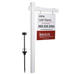 Kdgarden Vinyl PVC Real Estate Sign Post 6ft. Tall 