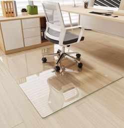 Koonmi Tempered Glass Chair Mat 40" x 60" for Carpets