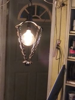 Custom light fixture made from chain
