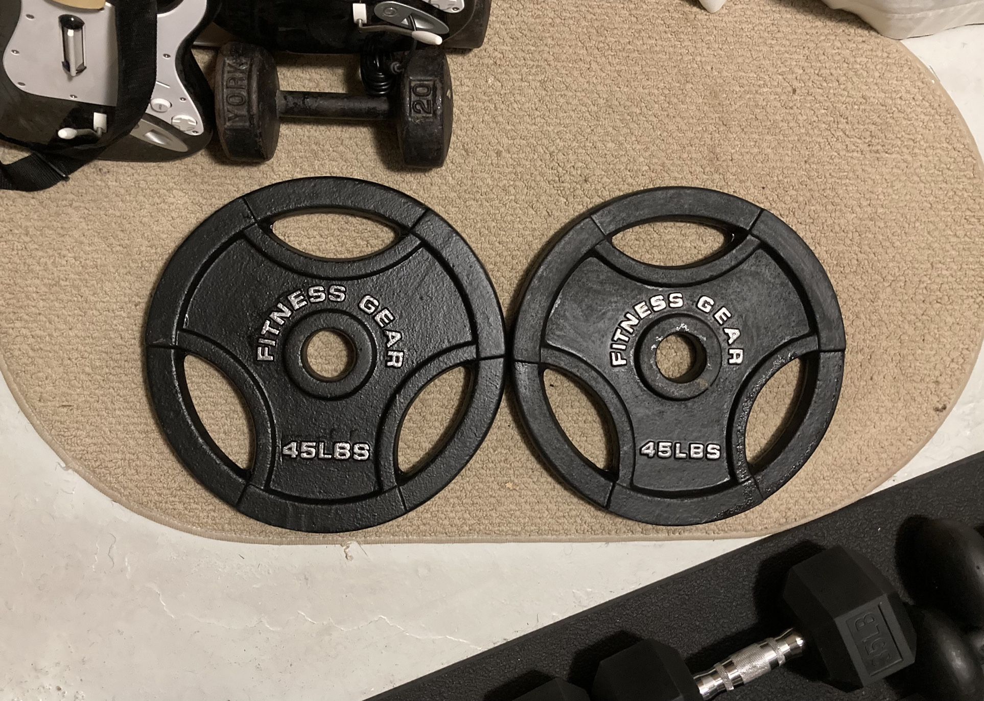 Olympic 2” 45lb size weight plate weights plates 45 lb 45lbs lbs Fitness Gear brand grip style