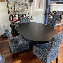 IKEA Ingatorp Extendable Dining Table & Bergmund Chairs