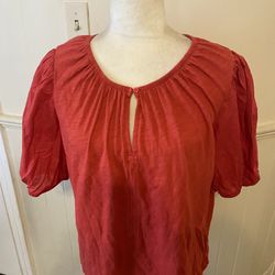 NWT Woman’s Old Navy 100% Cotton Keyhole Top With Short Sleeves Size Large 