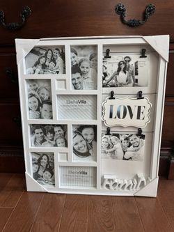 White Collage Frame With Clips