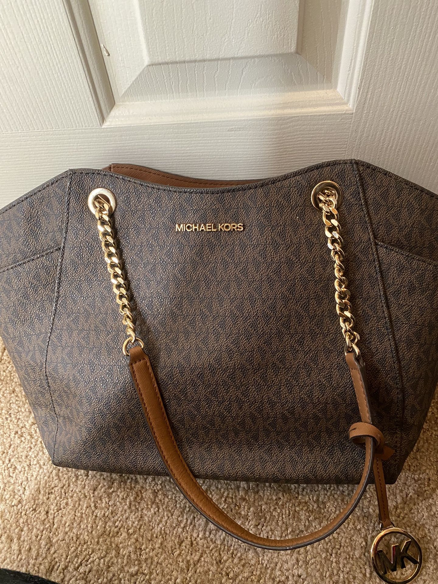 Michael Kors Jet Set Logo Shoulder Bag Brown