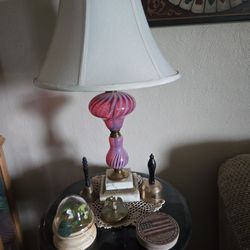 Vintage Fenton Otic Swirl Light With Marble Base