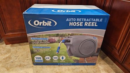 Orbit 100ft x 5/8 Auto-Retractable Hose Reel with Wall Mount