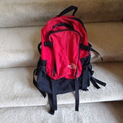  North Face Backpack Red Black