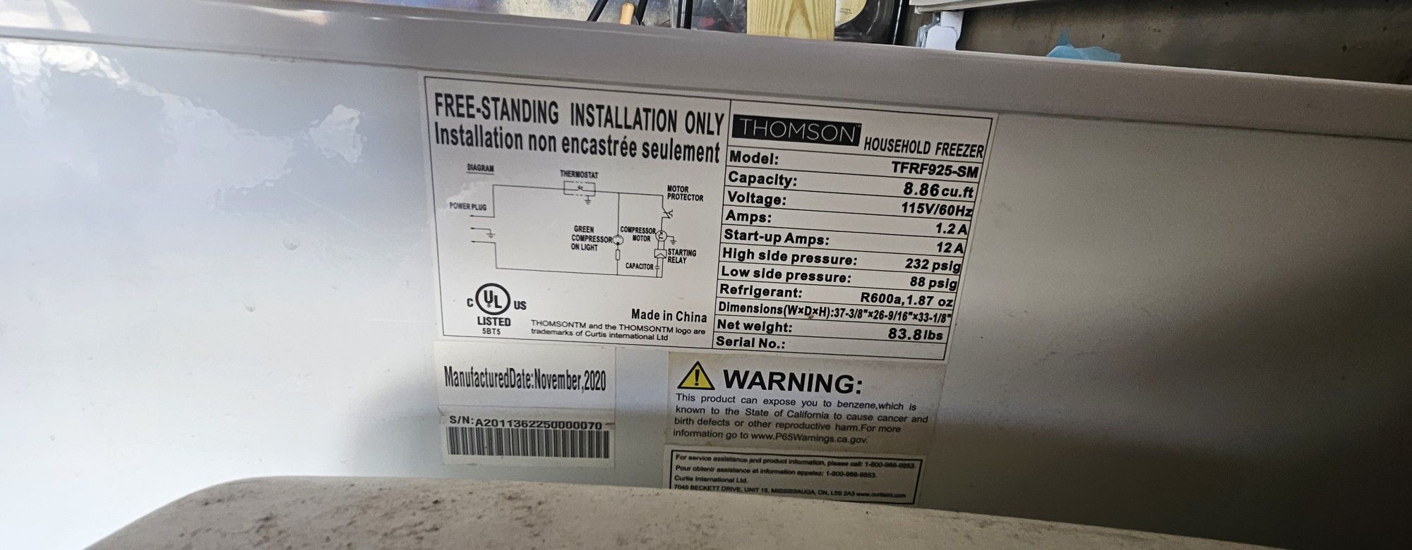 8+ cu. ft. Chest Freezer in White