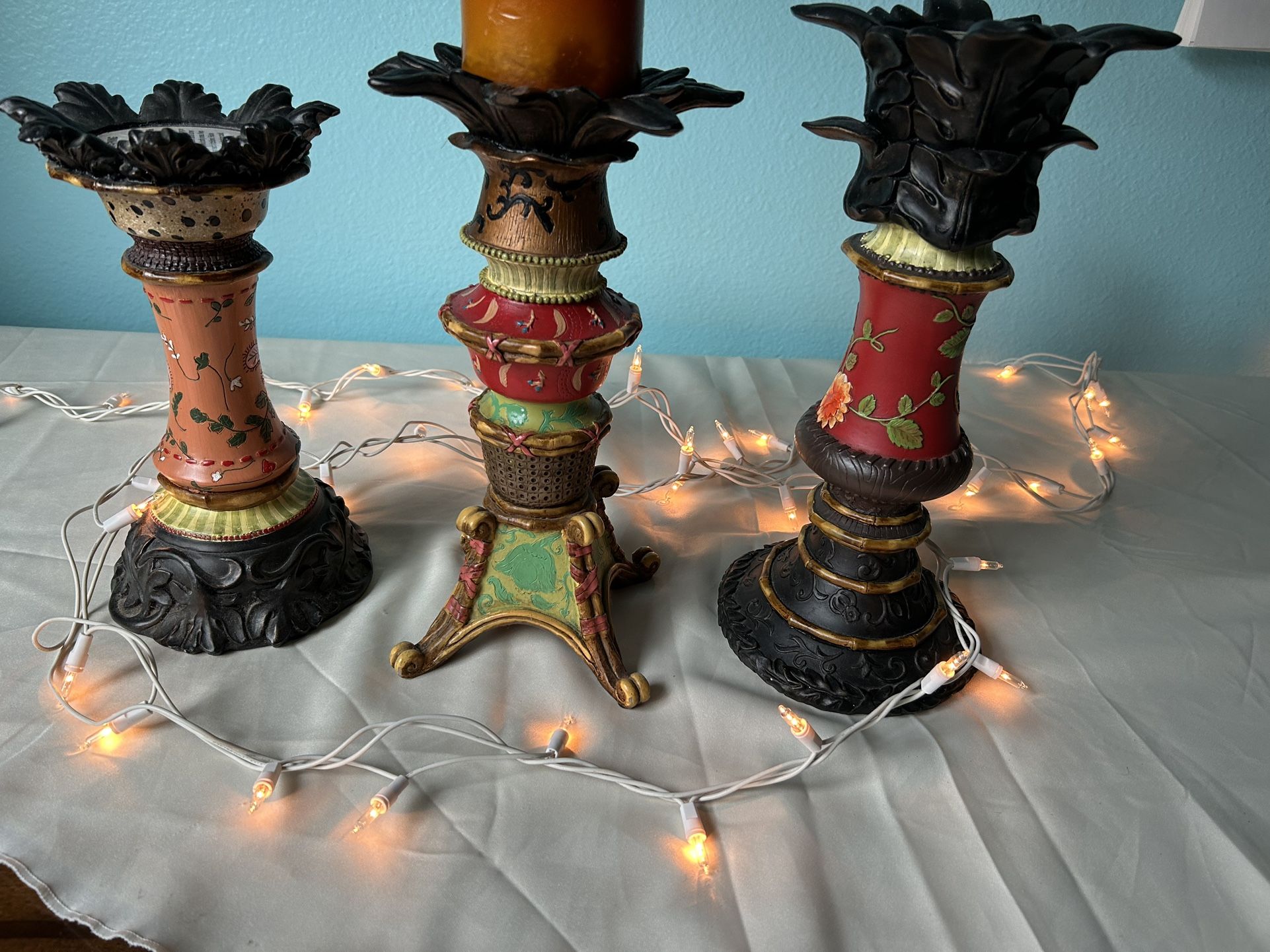 Bohemian Pillar Candle Stand/ Anthropology/ World Market Style