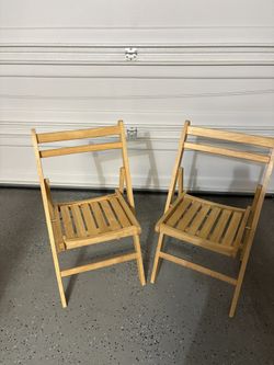 Set Of 2 Wooden Folding Chairs