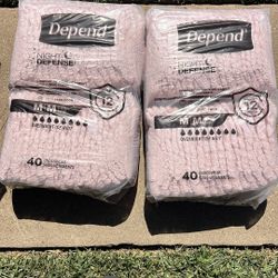 Women’s Depend Night 80 Diapers Free Size M