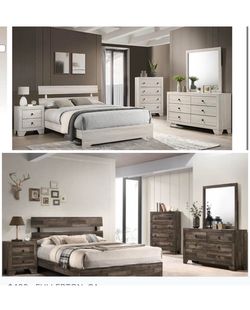 4- Pc Bedroom set Dresser,Mirror  Nightstand (1) Queen size bed frame  Not including Mattress and Box Sp