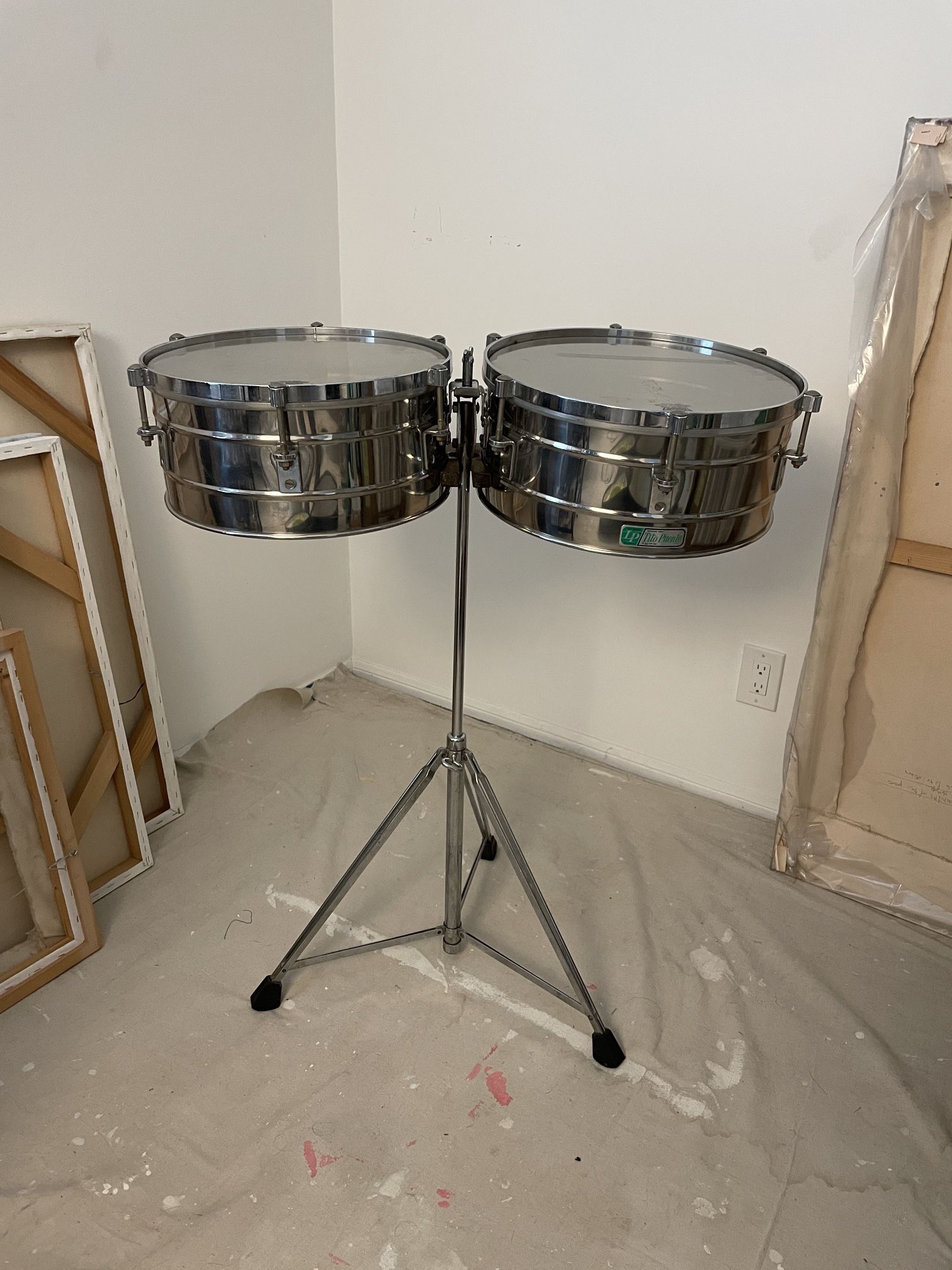 LP Vintage Tito Puente Timbales (steel) green badge latin percussion drums for Sale in Los