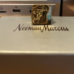 VERSACE MEDUSA GOLD SQUARE RING (SIZE 8) 