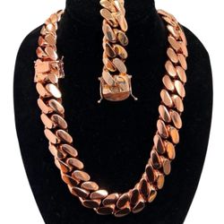 Rose Gold Diamond Lock Cuban 