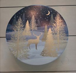 Storage Tin (Empty) - Winter Holiday Theme (7"W x 2.5"D)