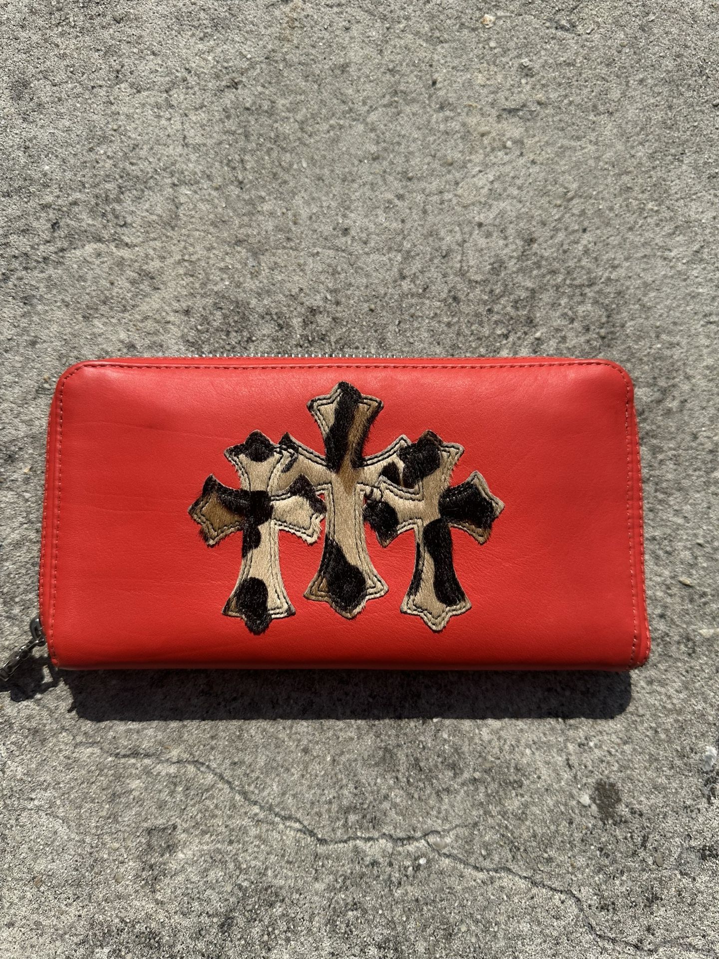 Chrome Hearts Zip Up Wallet Leopard 