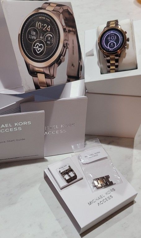 Michael Kors Gen 4 Runway Rose Gold-Tone Smartwatch, model number MKT5046.