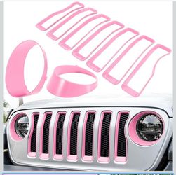 Jeep Wrangler JL grille inserts pink