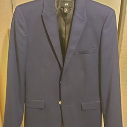 H&M Men Navy Blazer Jacket 38r