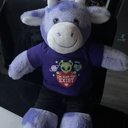 Purple Jelly Cow With Alien Shirt Buildabear