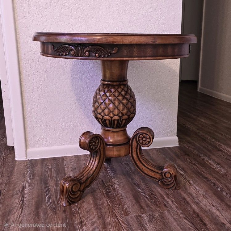 Handcrafted Pineapple Pedestal Side Table - Unique Tropical Accent Piece! $125 OBO