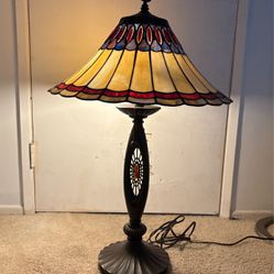 30” Vintage Tiffany  Stain Glass Lamp Reproduction