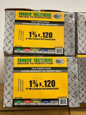 Fanaco Fasteners Coil Roofing Nails 1 3/4" x 0.120"