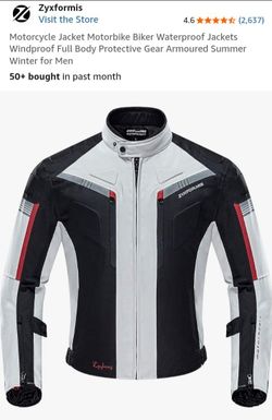 Zyxformis
Motorcycle Jacket Motorbike Biker Waterproof Jackets Windproof Full Body Protective Gear Armoured Summer Winter for Men( large size) L. size