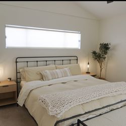 California King, Bed Mattress, And Bedframe And Bedding For Sale